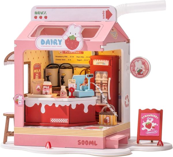 Rolife Strawberry Milk Box Miniature House Kit DS034