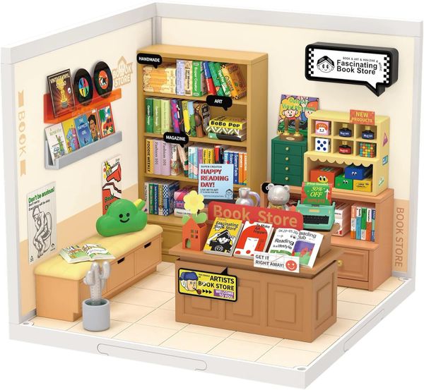 Rolife Super Creator Fascinating Book Store Miniature House Kit DW004