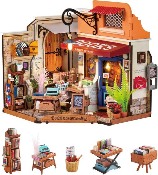 Rolife Corner Bookstore - DIY Miniature House Kit DG164