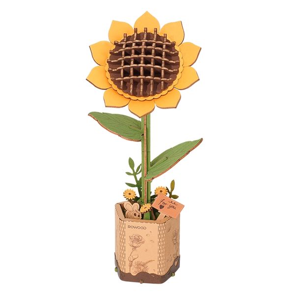 Rowood DIY Wooden Sunflower 3D Wooden Puzzle TW011