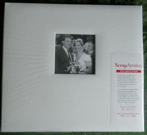 White Leather 12x12 Postbound Album with Window