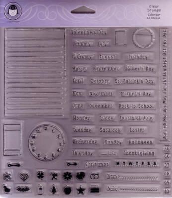 FISKARS LI'L DAVIS DESIGNS CLEAR CALENDAR STAMPS