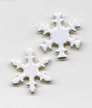 Painted Metal White Snowflake Paper Fasteners