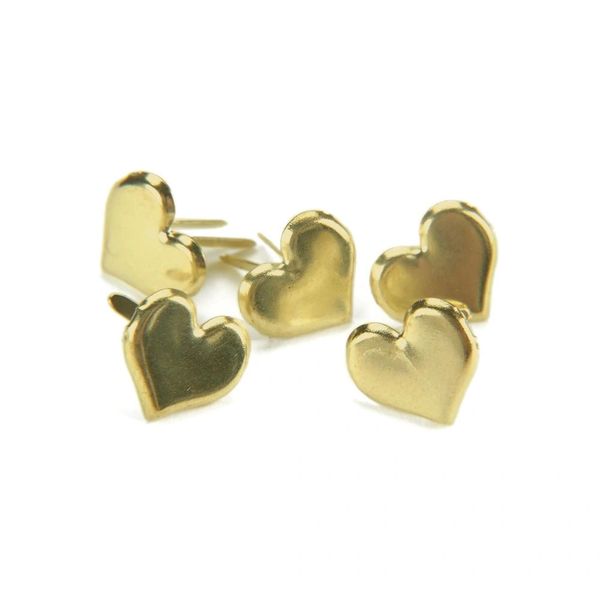 Gold Heart Metal Paper Fasteners