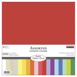 Super Value Pack Cardstock Assortment 12"X12" 100/Pkg Assorted