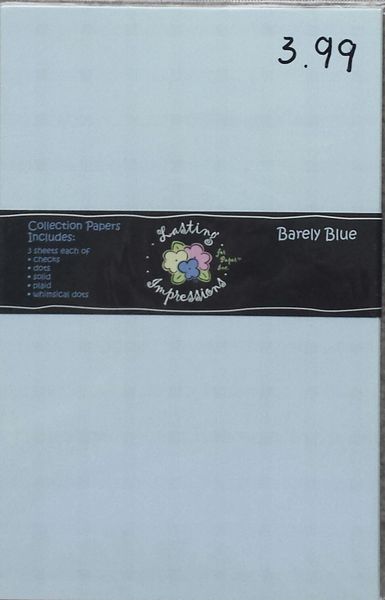 LASTING IMPRESSIONS EMBOSSING PAPERS-Barely Blue COLLECTION