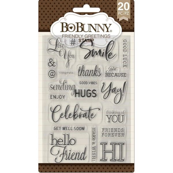 BoBunny Clear Stamps-Friendly Greetings