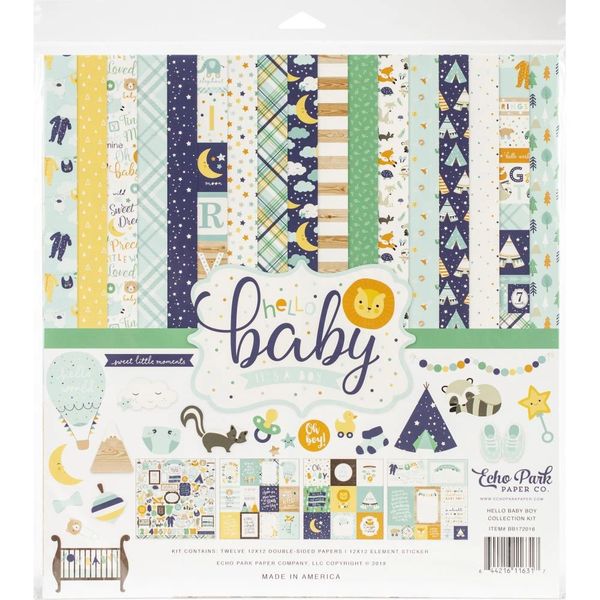 Baby Boy Scrapbook Layout, 12 by 12 Scrapbook Pages, Baby