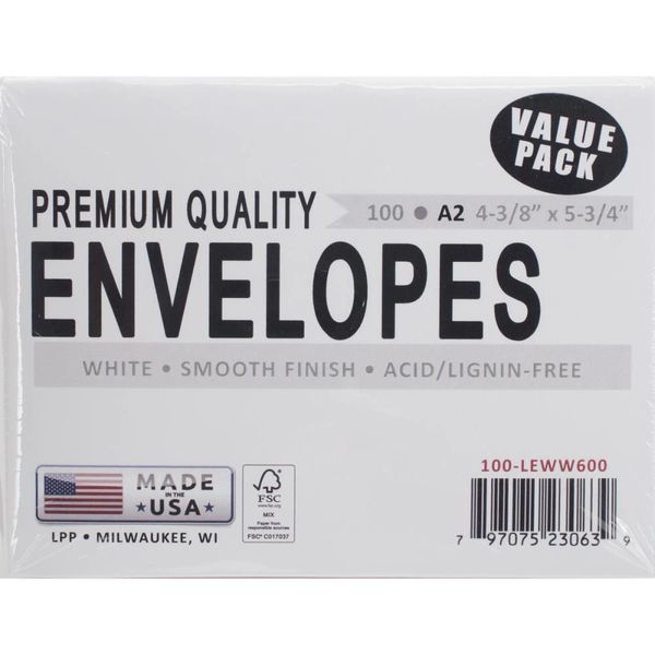 Leader A2 Envelopes 100/Pkg