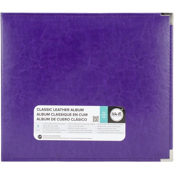 We R Classic Leather D-Ring Album 12"X12"-Grape Soda