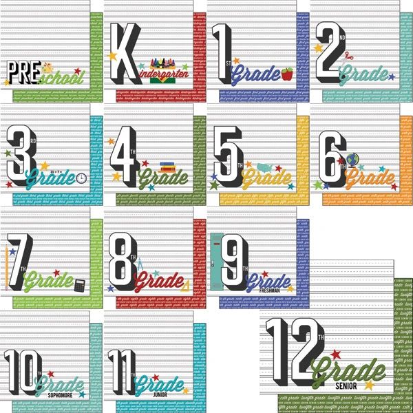 Scrapbook Customs School Years Paper Kit