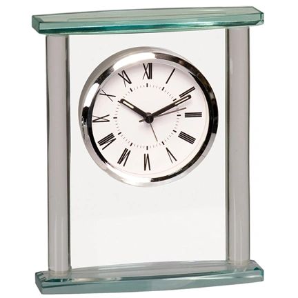 7" Square Glass Clock with Top - GCK003