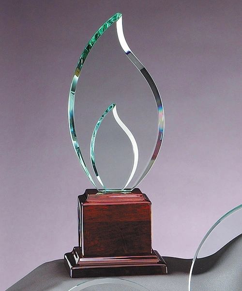 GL33 - ROSEWOOD GLASS FLAME - GLASS AWARDS