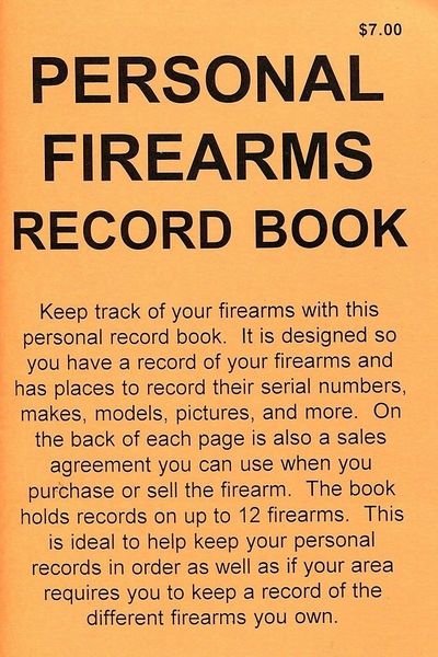 PERSONAL FIREARMS RECORD BOOK