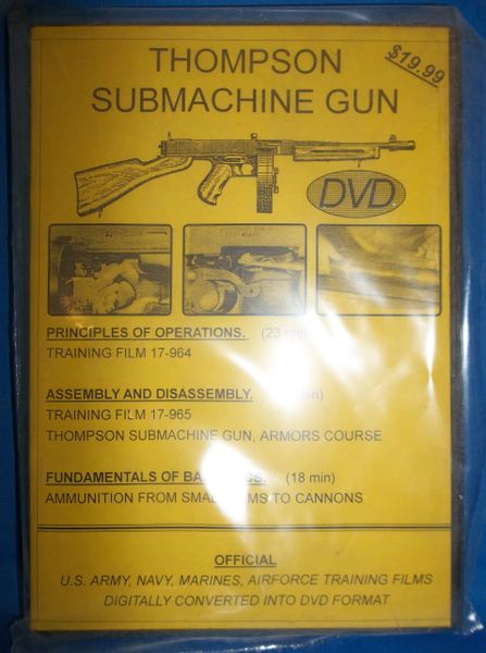 THOMPSON SUBMACHINE GUN SMG NATIONAL ARCHIVE COMPILED TRAINGING FILM DVD