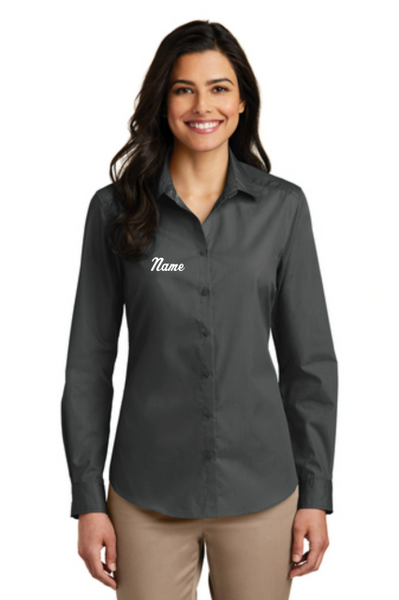 Ladies Long Sleeve Front of House Poplin Shirt