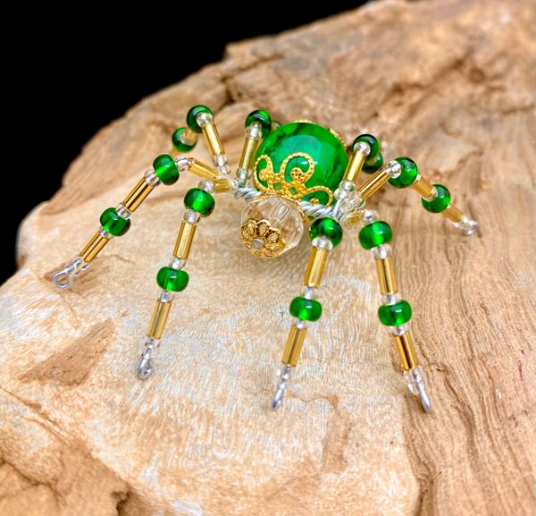 Emerald Spider Brooch