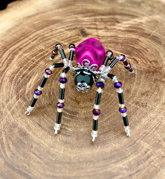 Small Purple Skull Twisted Spider