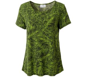 black and green aloha shirt for women