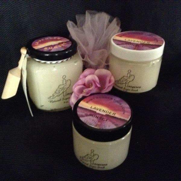 Lavender Sunset/Face & Body Scrub/Glass Jar 9oz.