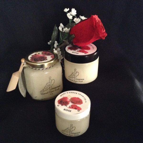 Dancing Rose/Face & Body Sugar Scrub/ Glass Jar 9oz.