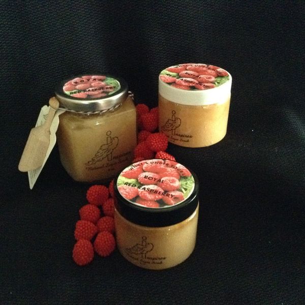 Royal Red Raspberry/Face & Body Sugar Scrub/Glass Jar 9oz.