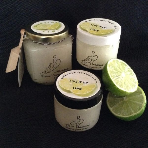 Live It Up Lime/Face & Body Sugar Scrub/Glass Jar 9oz.