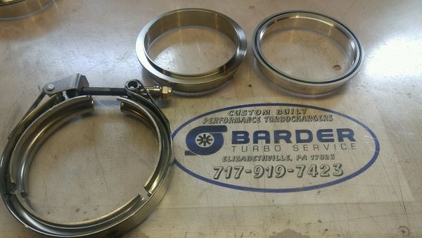 4" V-Band Assembly Aluminum / 304ss with clamp and O ring