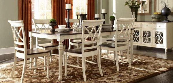 Furniture Store Dining Table Set Chairs Chair Buffett Server Farmhouse Cottage Style Home Furnishing