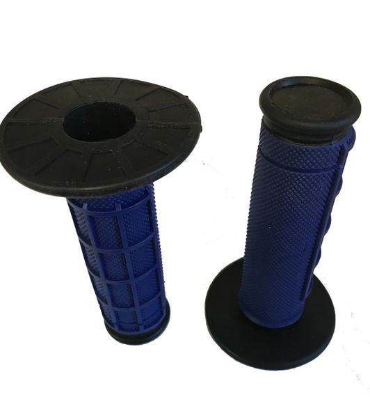 Blue Mx style grips for atv's and dirt bikes with twist throttles