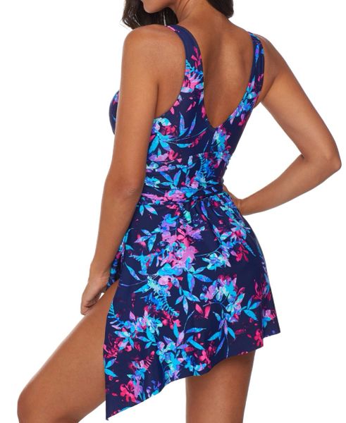 Blue Flower Print Swimdress | Getme Fashion Women's Dresses, Beachwear ...