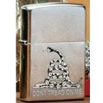 Don't Tread on me Satin chrome Zippo