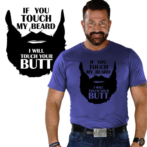 Warning Touch My Beard Touch Your Boobs Black T-Shirt - Norse Spirit