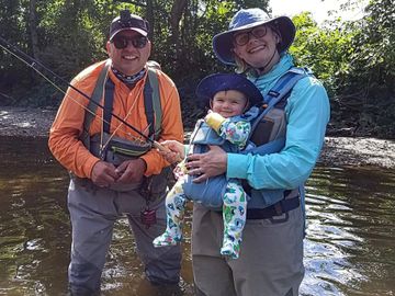 Family fishing Southern Vermont Battenkill river