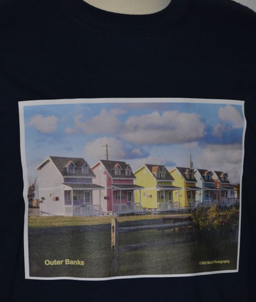 Outer Banks Cottages Photo Print T Shirt Wild Marsh Products