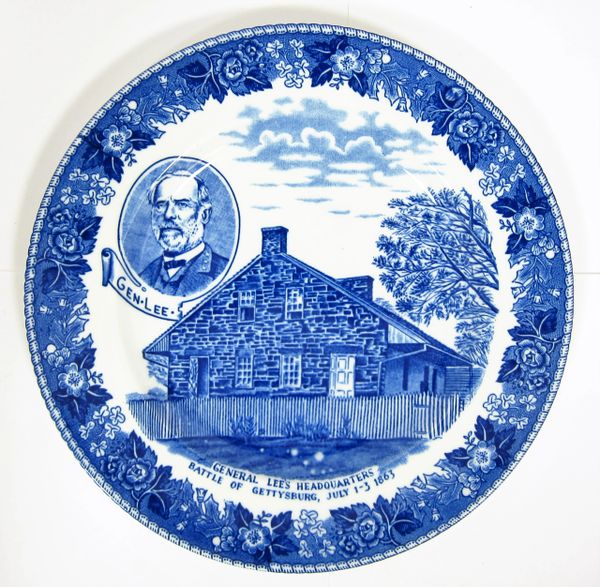 Gettysburg Souvenir Plate Depicting General Lee's Headquarters