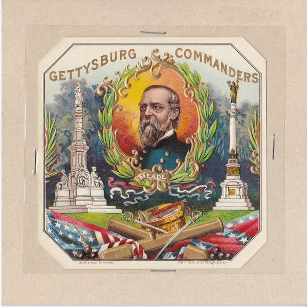 Gettysburg Souvenir Gettysburg Commanders Cigar Box Label