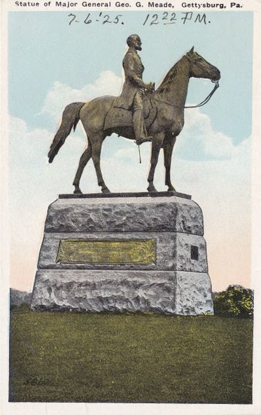 Gettysburg Souvenir Postcard of Major-General Meade Statue