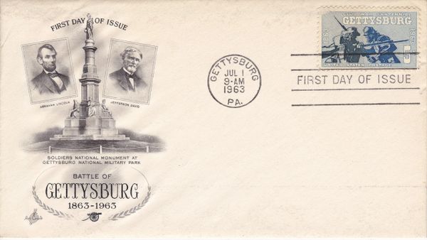 Gettysburg Souvenir Civil War Centennial Envelope With Stamp