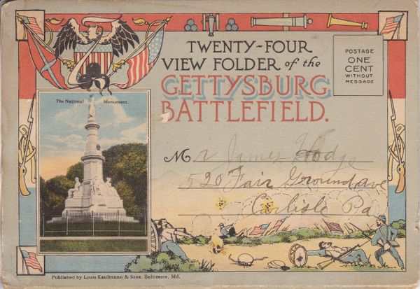 Gettysburg Souvenir View Folder of the Gettysburg Battlefield