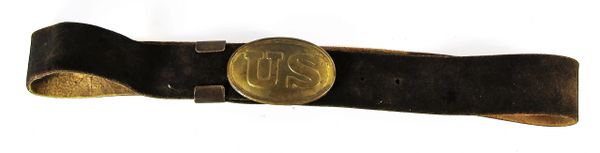 Civil War Buff Leather Belt with US Plate / SOLD