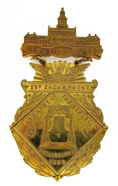 GAR 33rd Encampment Souvenir Badge Philadelphia / SOLD