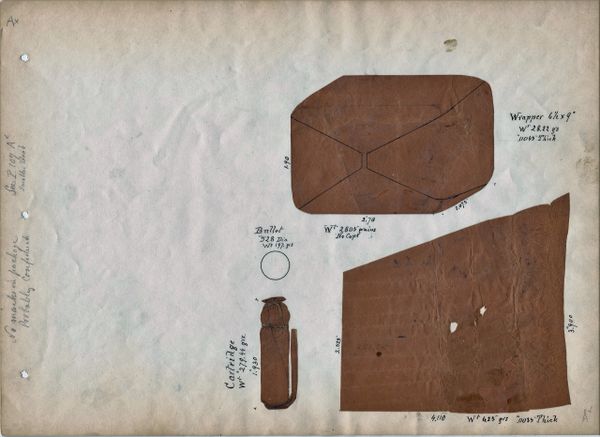 Page From General John Pitman's Notes on US Small Arms and Ammunition On Mississippi Rifle Cartridge / SOLD