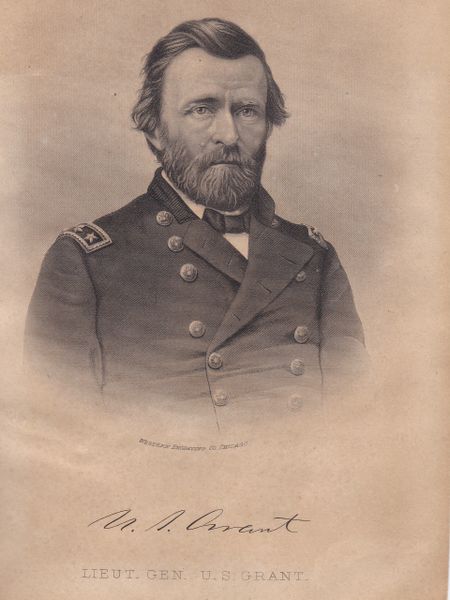 Framed Steel Engraving Of Lieutenant General US Grant / SOLD