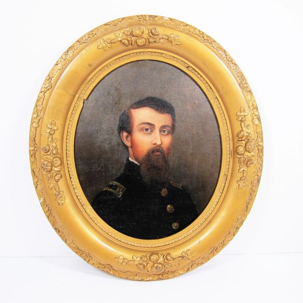 Oil On Artist Board Of Lieutenant Charles Cary