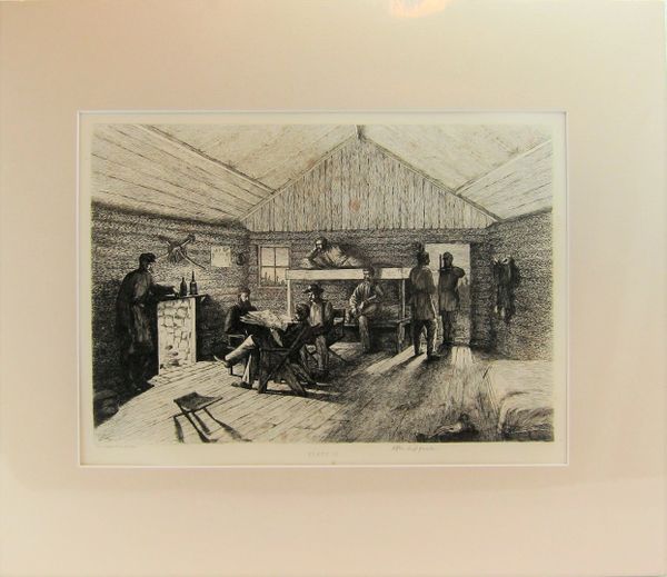 Edwin Forbes Engraving Plate No. 13, Officer's Winter Quarters