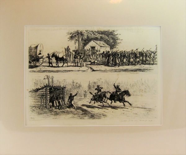 Edwin Forbes Engraving Plate No. 6, A Thirsty Crowd/ The Race for Camp
