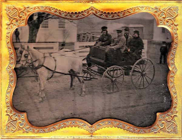 1/4 Plate Ambrotype of Horse Drawn Carriage Ca. 1850's / SOLD