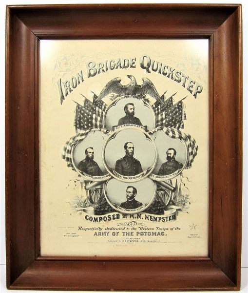 Framed The Iron Brigade Quickstep Music Sheet / Sold