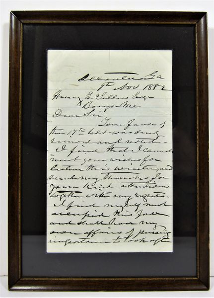 Letter Hand-Written and Signed by Confederate General James Longstreet / SOLD